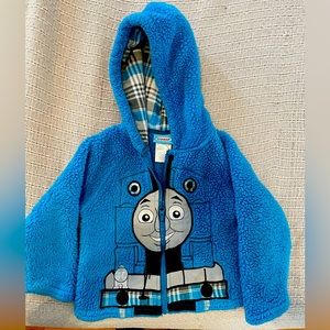 Thomas the train fuzzy fleece zip up